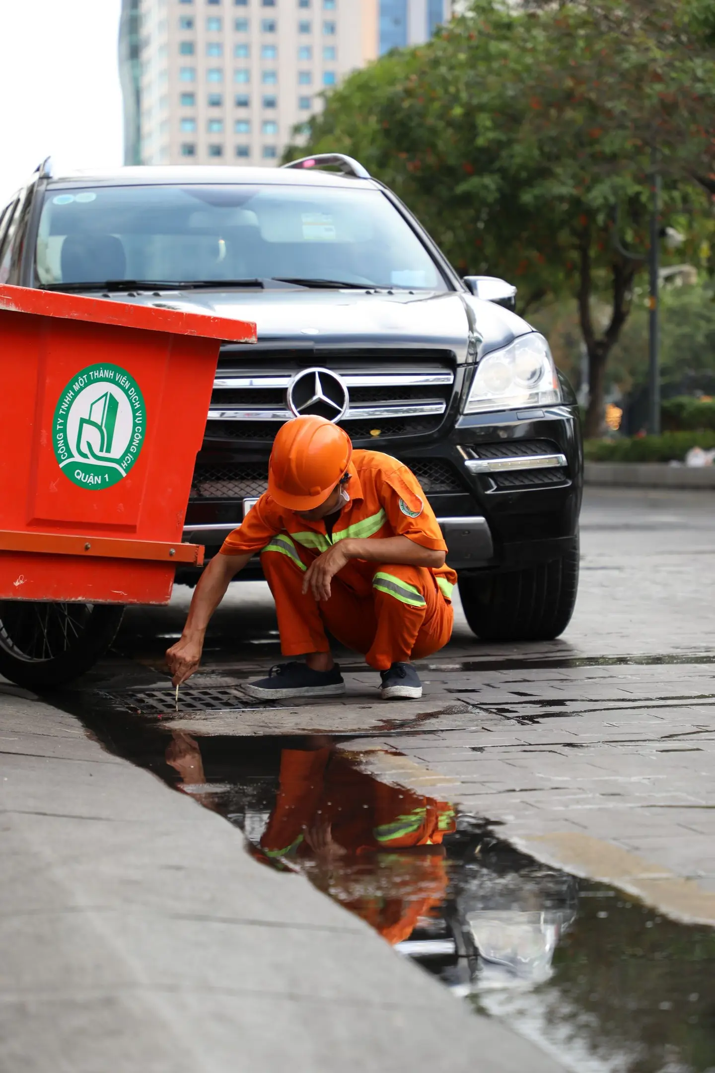 Plumber Working on Street