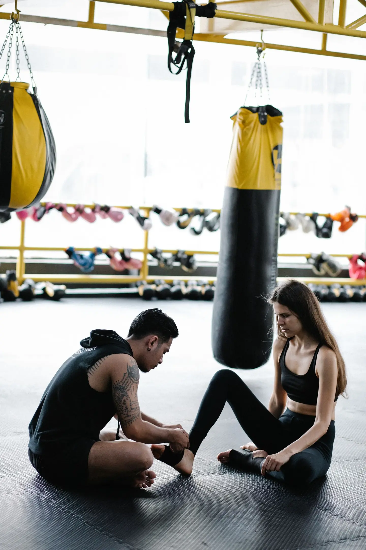 A coach preparing a training session at a gym