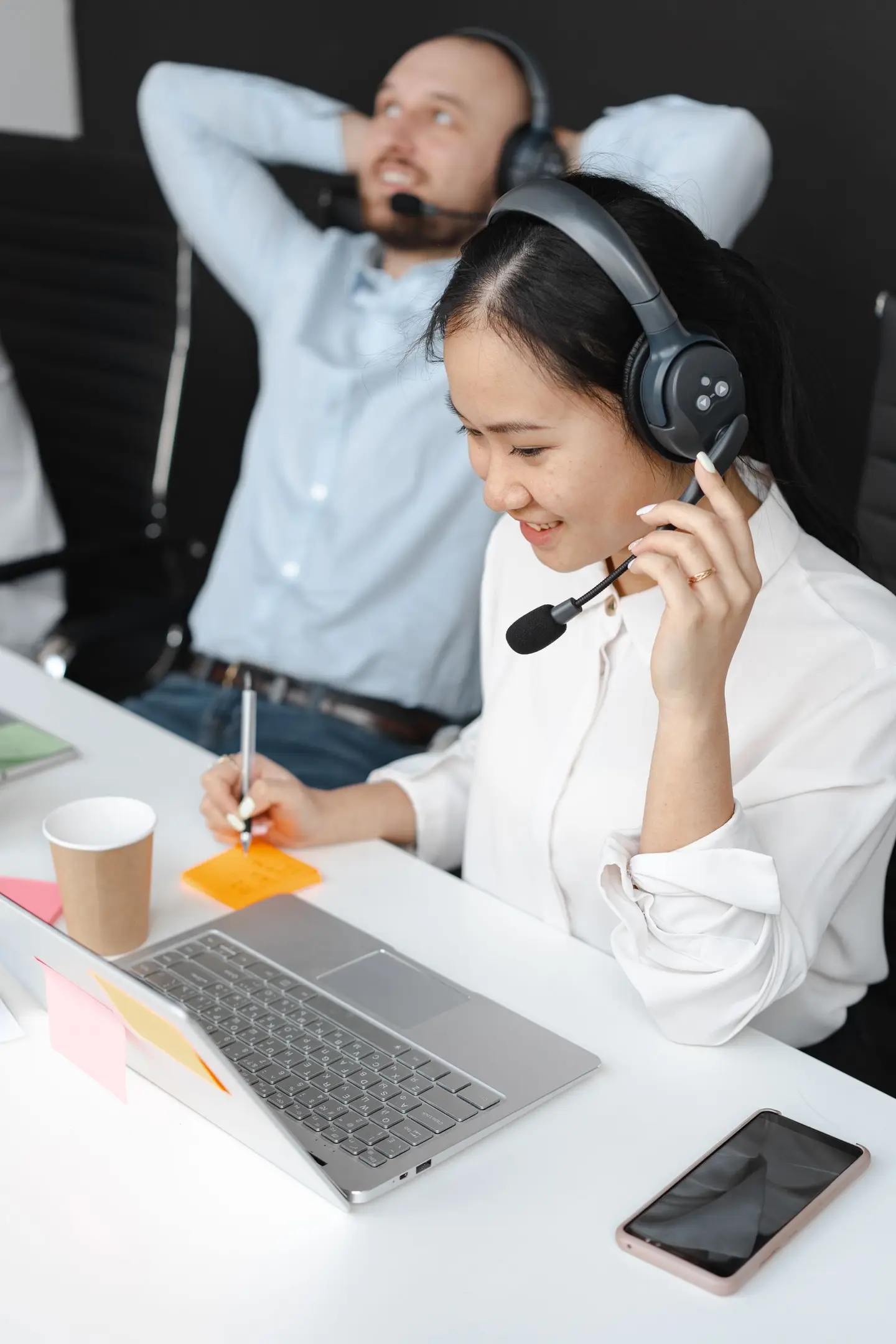 Call Center Agent Working in an Office