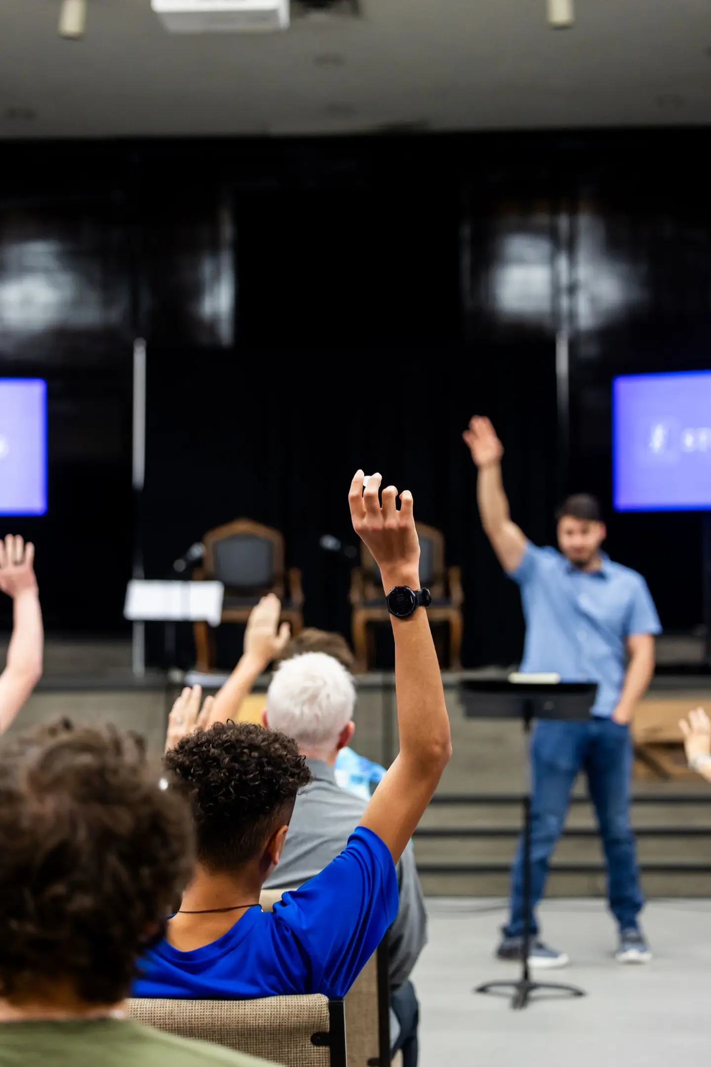 Interactive Classroom with Instructor and Engaged Audience